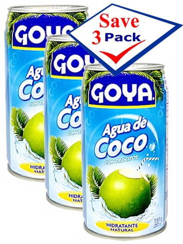Goya coconut water with pulp 11.8 oz Pack  of 3
